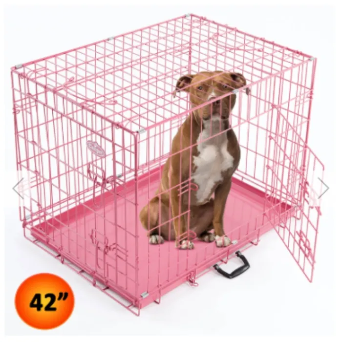 Easipet Dog Cage Pet Metal Training Crate XSmall-XLarge in Pink