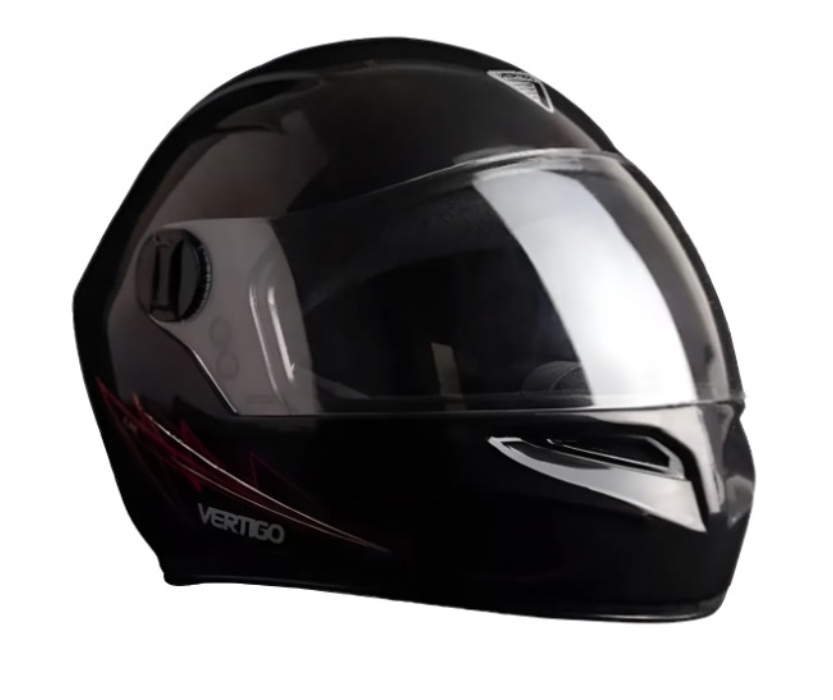 Glossy black motorcycle helmet