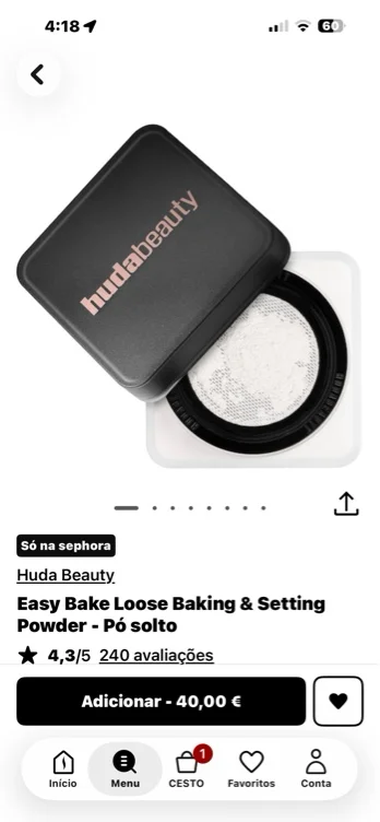 Huda Beauty Easy Bake Loose Powder SUGAR COOKIE
