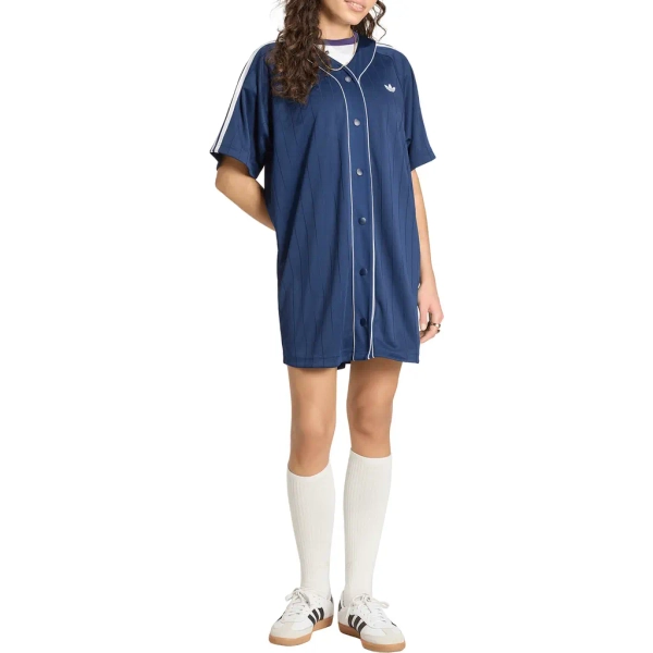 Adidas Originals Pinstripe Baseball Minidress in Night Indigo/white/grey Two at Nordstrom, Size Medium