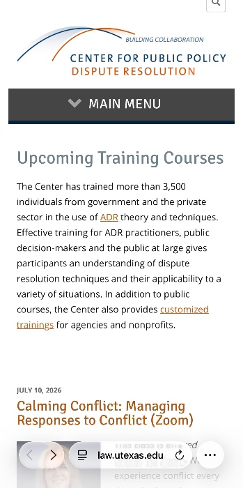Conflict Resolution Training University of Texas