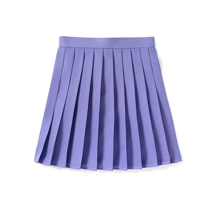 Mini-jupe plissée violet