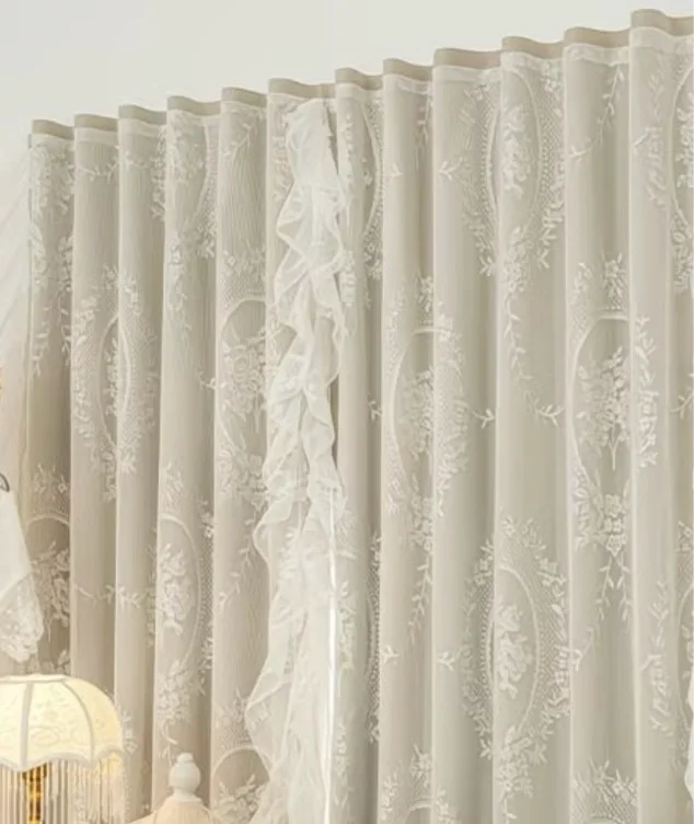 Beige velcro curtain