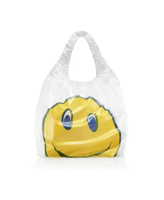 Regular Smiley Face Plastic Bag - White 