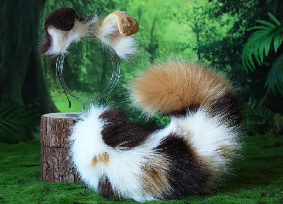 Calico Shepherd Dog Tail and Ear Set (SALE)