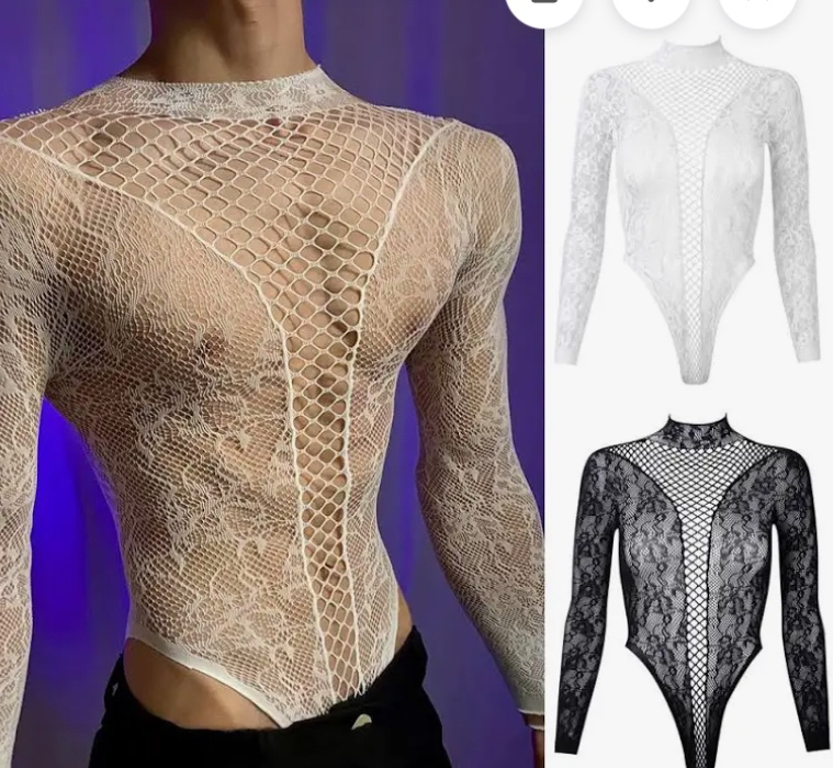 Sexy Lace Mesh Bodysuit Top