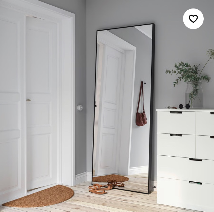 HOVET Mirror - black 78x196 cm