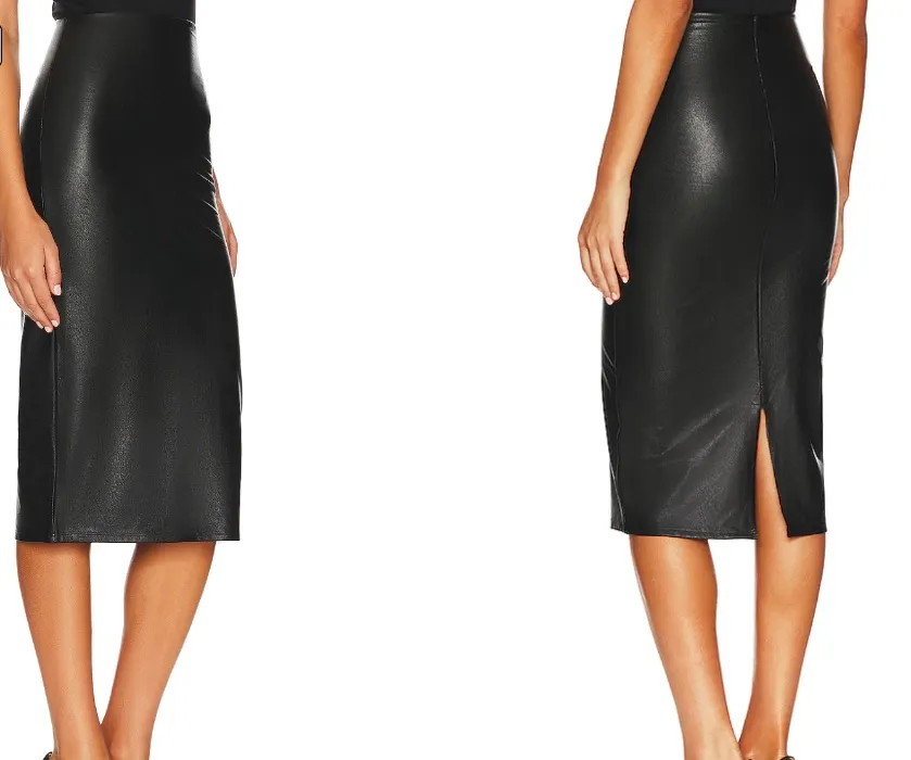 Faux Leather Midi Skirt