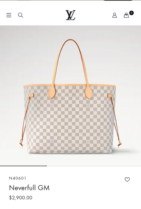 Never full LV GM Damier Azure