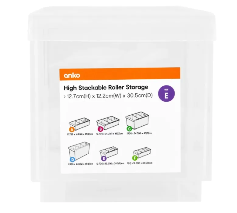 High Stackable Roller Storage - Clear
