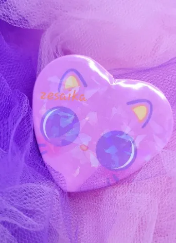 Pastel Heart Button - Chococat