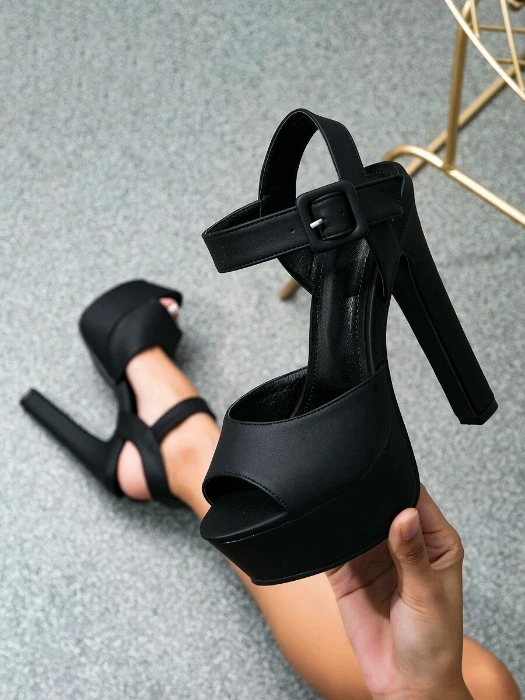 Peep Toe Platform Ankle Strap Sandals