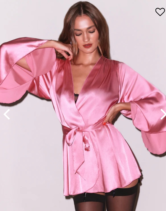Fleur du mal angel sleeve silk robe