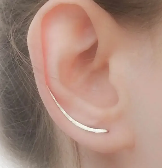 Rose gold climber earrings