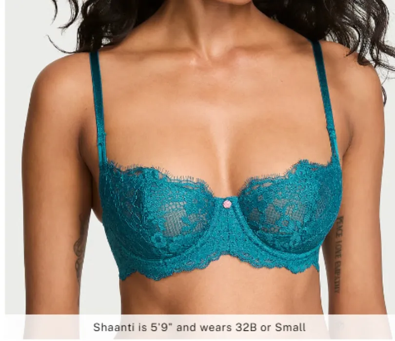Wicked Unlined Boho Floral Embroidery Balconette Bra