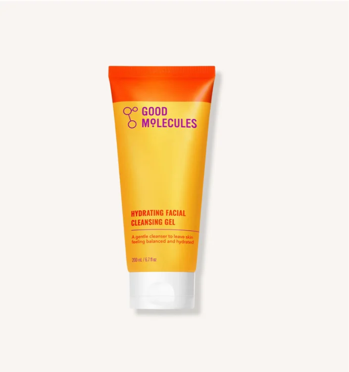 Good Molecules face wash, moisturizer, and retinol cream