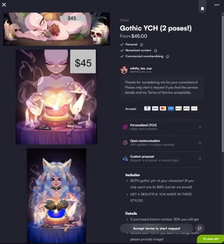 Gothic YCH (2 poses!) 