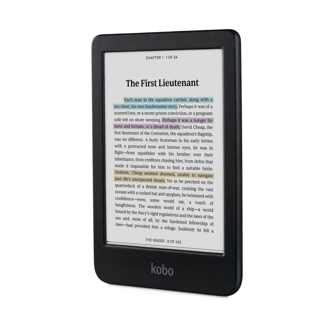 Kobo Clara Colour | Colour eReader | 6" Glare-Free Colour and Ink Kaleido 3 Display | Dark Mode Option | Waterproof | Audiobooks | 16GB of Storage (Black) - Clara color