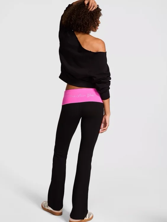 All-Day Cotton Foldover Flare Leggings