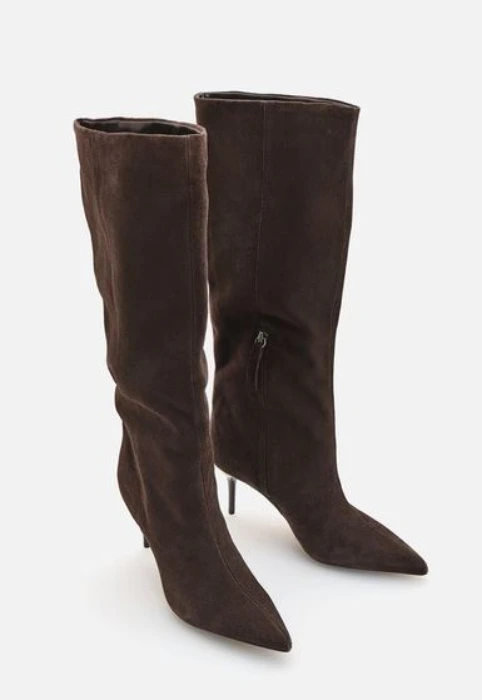 Brown leather boots