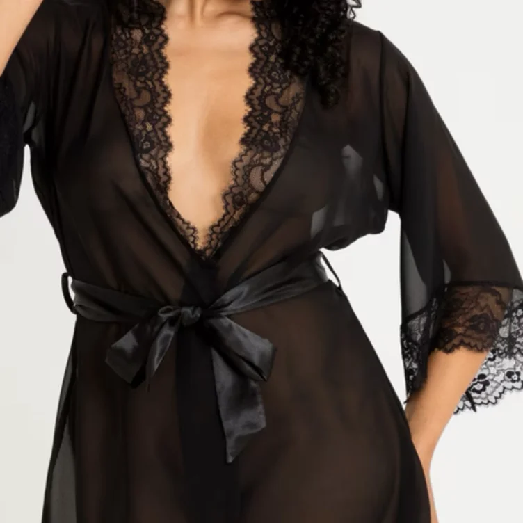 Lovehoney Barely There Sheer Black Robe