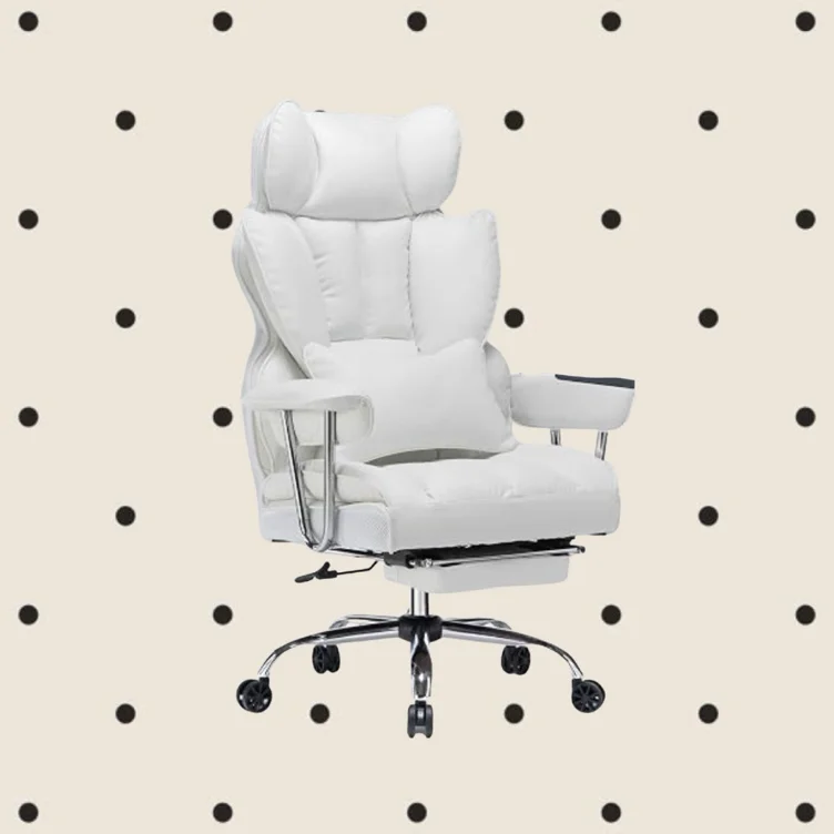 Efomao Big and Tall Office Chair, 400lbs Heavy Duty High Back Executive Chair with 23.6" Extra Wide Seat, PU Leather Desk Chair with Footrest and Padded Armrests, White - Matte White