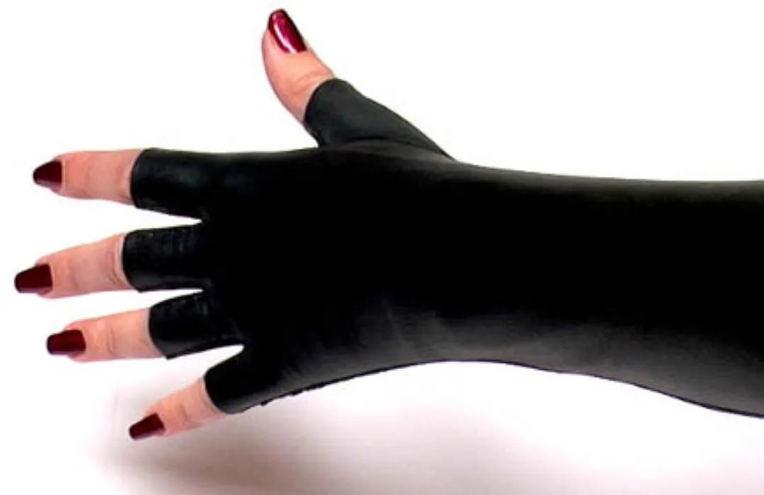 Fingerless leather gloves