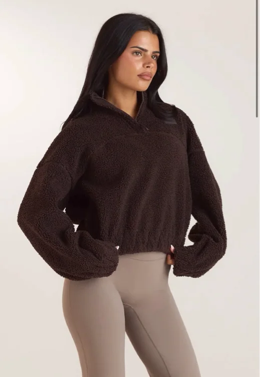 Borg-Fleecejacke mit Stehkragen, Lounge