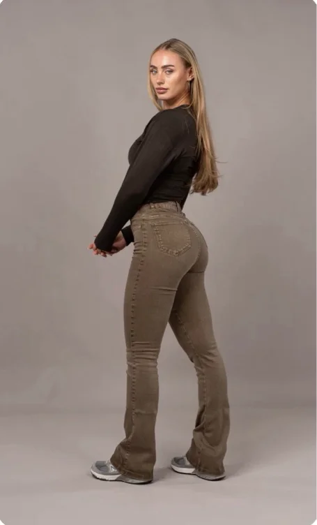 FITJEANS - Pastel Flared Jeans (Brown)