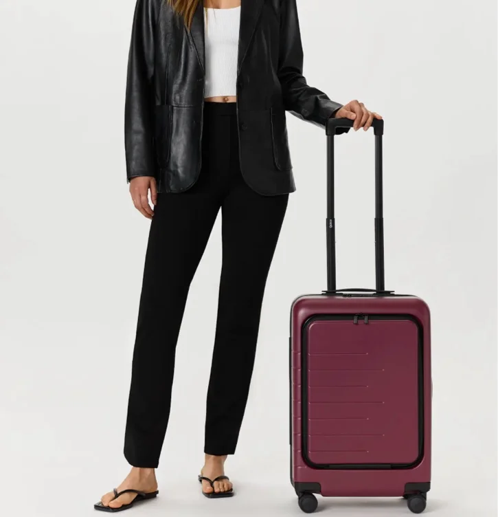 Front Pocket Carry-On Suitcase in Venetian Red