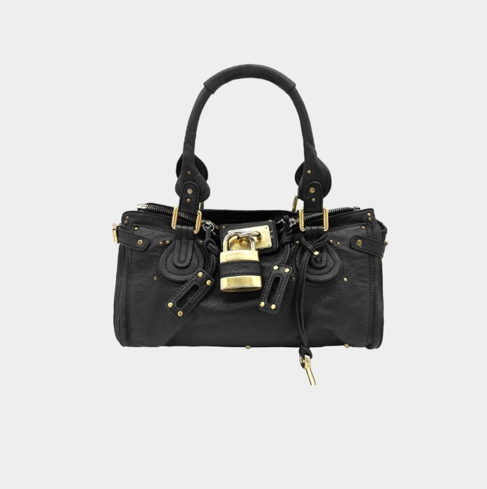 CHLOE Paddington Bag, Black Leather, 2005 Vintage