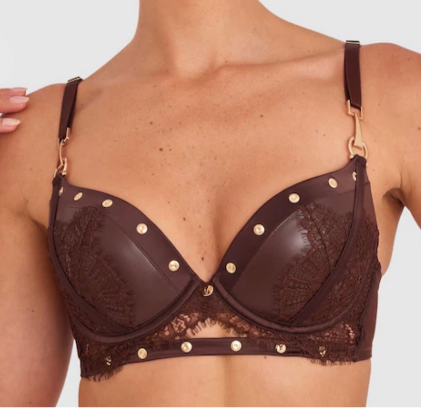 Vamp Giddy Up Push Up Bra - Dark Brown