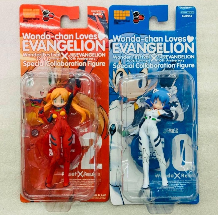 Asuka and Rei Eva x Wanda chan collab fig 