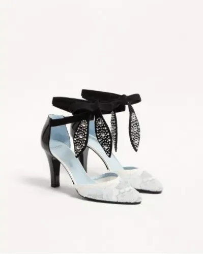 Foliefoliage Pumps In Abrasive Calfskin And Lace