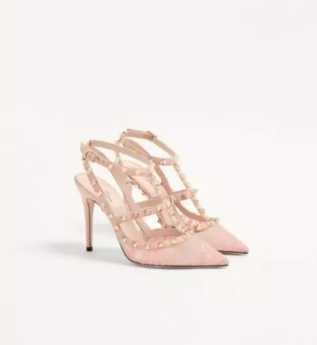 Rockstud Lace Heel With Straps
