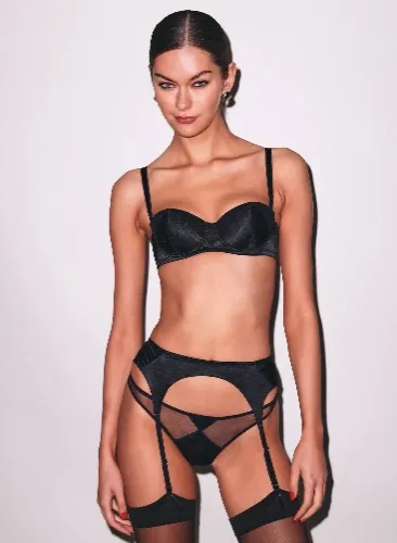 FLEUR DU MAL | Black Top Stitch Convertible Bra