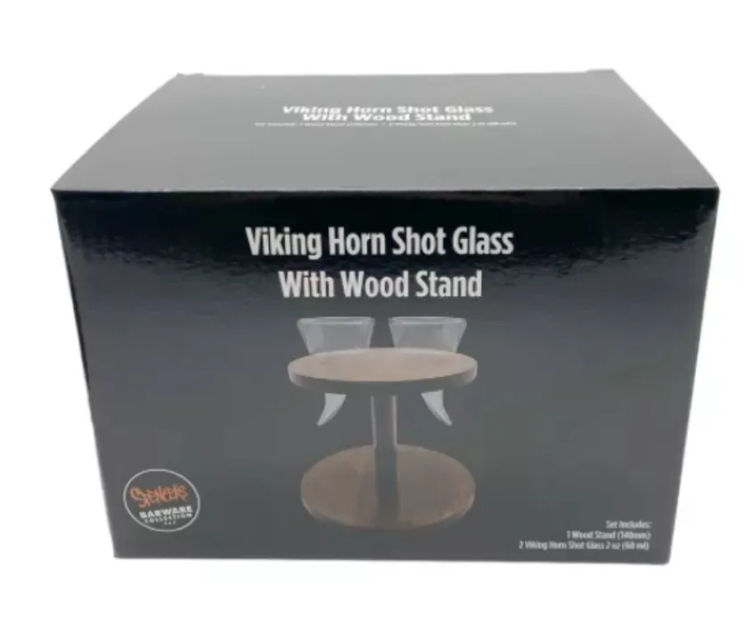 Viking Horn Shot Glasses with Wood Stand - Spencer's