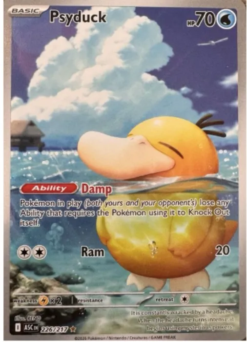 Psyduck 2026 Mega Evolution: Ascended Heroes #226/217 Illustration Rare RAW TCG (NEAR MINT)