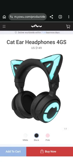 YOWU -  Cat Ear Headphones 4GS
