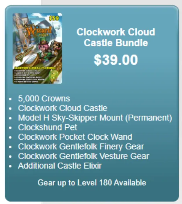 Wizard101 Clockword Cloud Castle Bundle