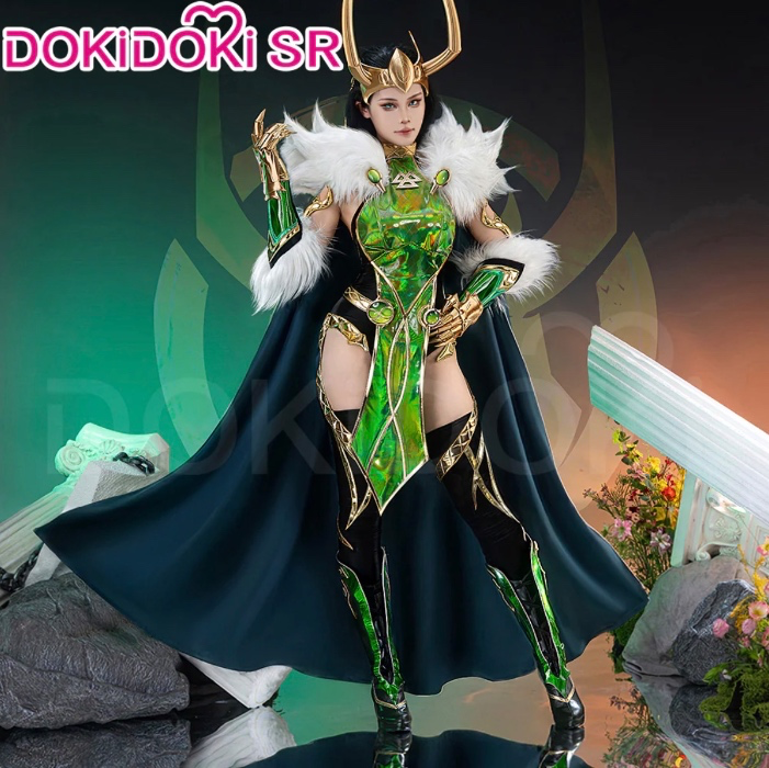 【Size S-3XL】Dokidoki-SR Game Cosplay Green Costume With Cloak / Horn Lady | Costume Only-M-Order Processing Time Refer to Description Page