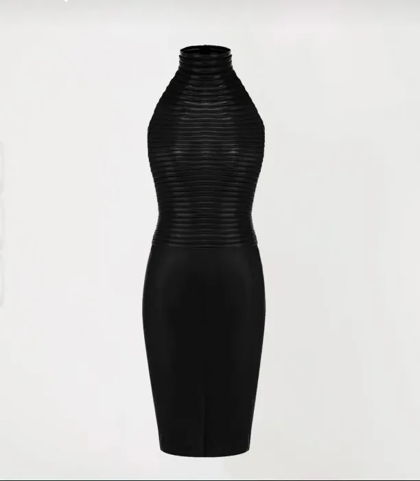 Jitrois | HKL Minoray Stretch Lambskin Leather Dress in Black