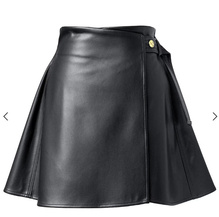 Kargede | Black Leather Wrap Skirt 