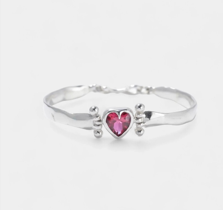 RUBY HEART BANGLE