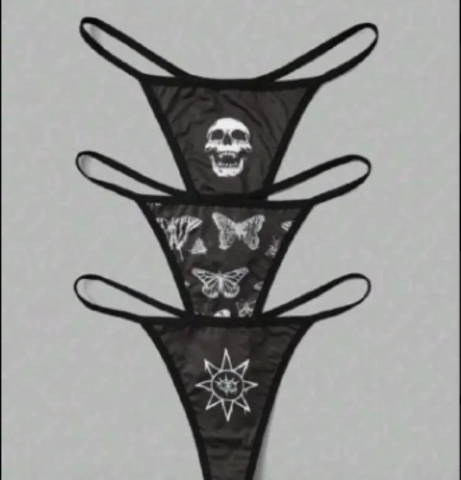 Kelsey Wilson Studio Goth 3 Panties Butterfly Skull
