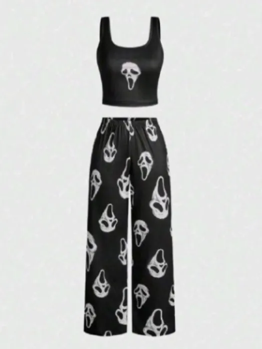Goth Set Pajama's woman Halloween Spooky