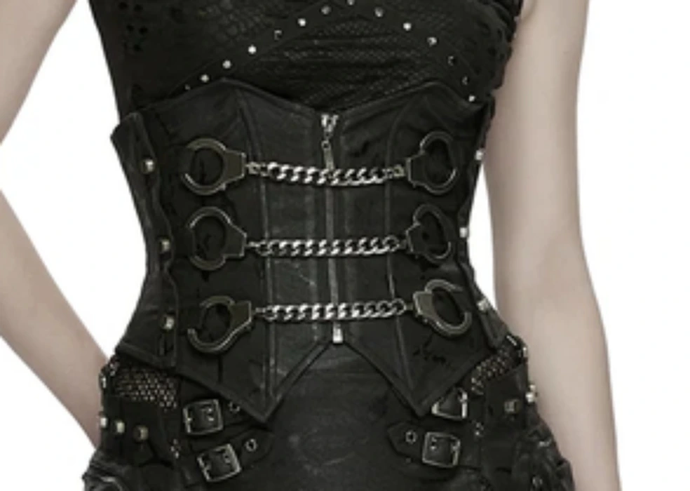 Punk Rave Womens Apocalyptic Gothic Triple Cuff Waist Cincher Corset Belt