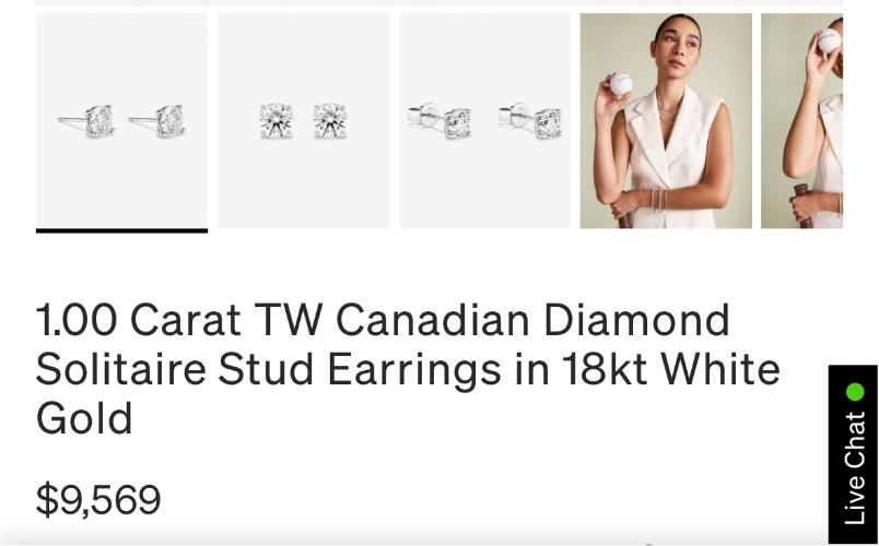 Diamond Stud 18kt white gold earrings 