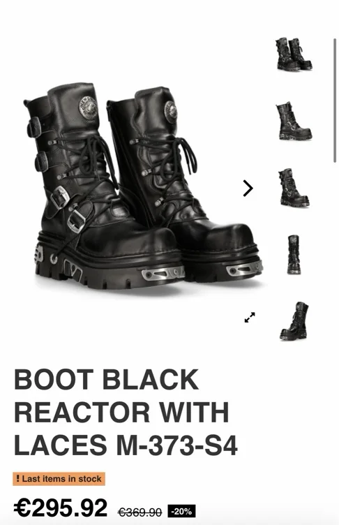 BOOT BLACK REACTOR WITH LACES M-373-S4