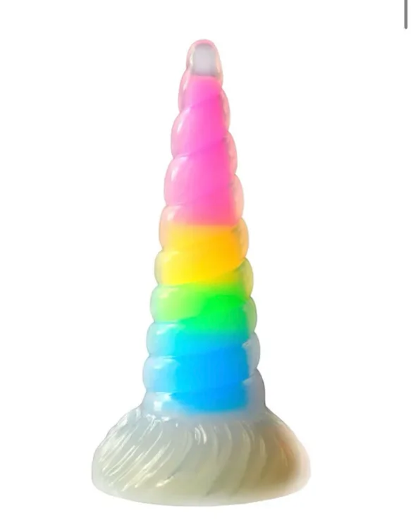 Uni-Glow Glow-in-the-Dark Rainbow Silicone stress toy